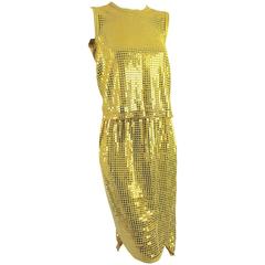 Comme des Garcons AD 2007 Gold Sequin Flat Top and Skirt
