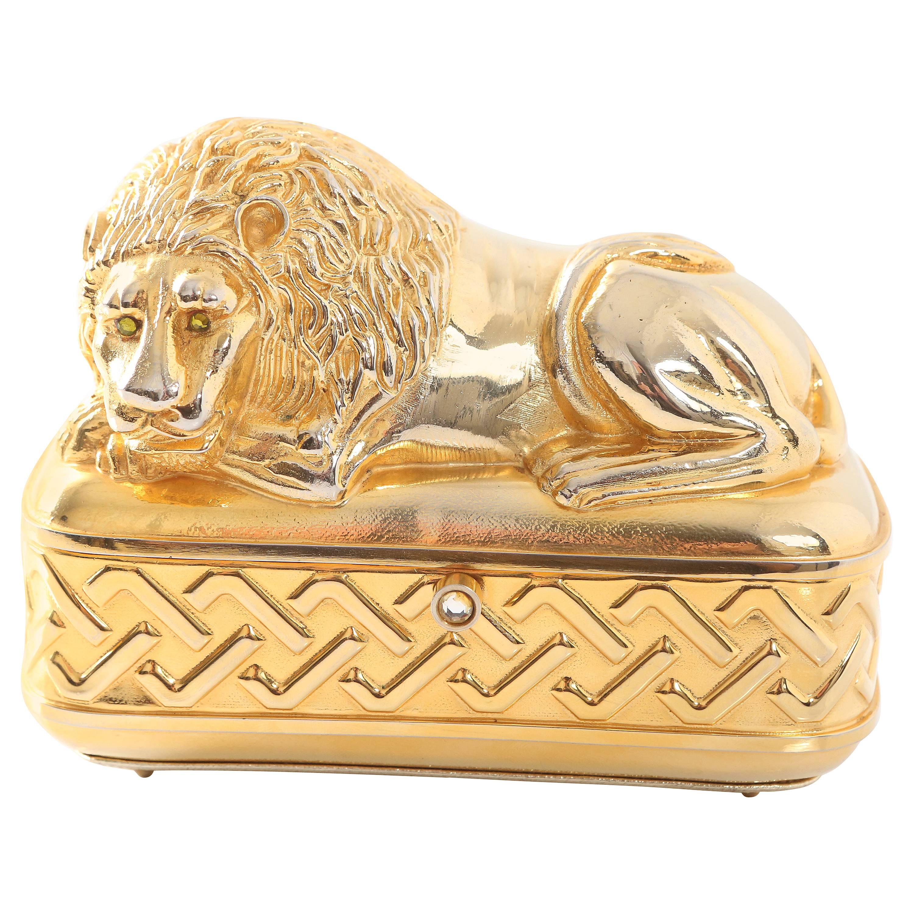 Vintage Judith Leiber Gold Lion Minaudiere