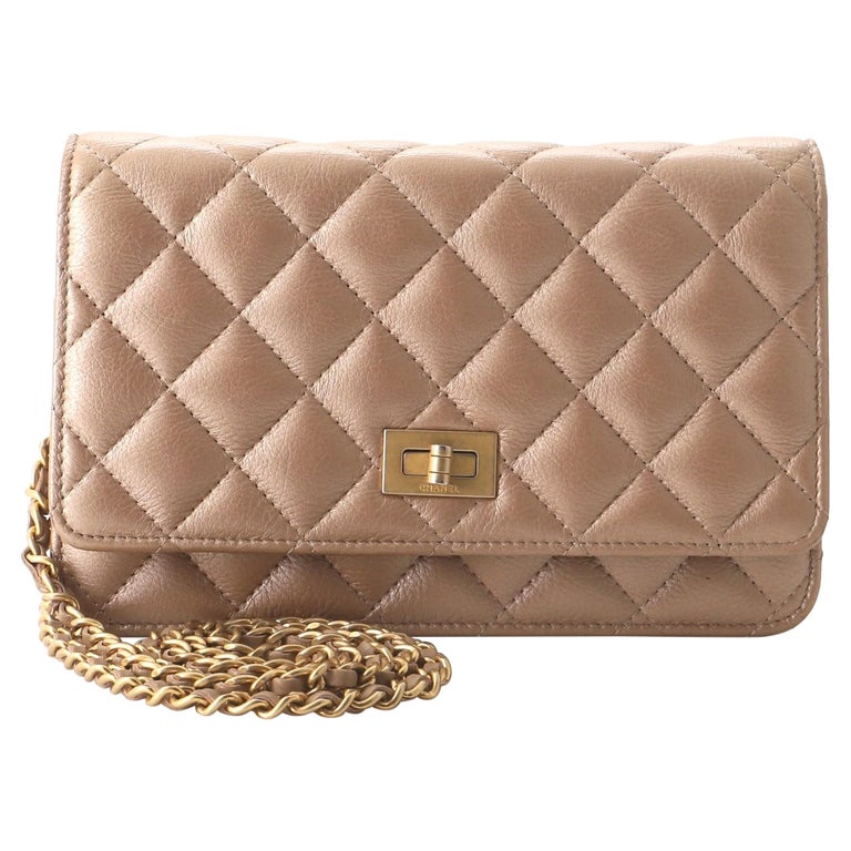 Chanel Reissue 2.55 Wallet on Chain Quilted Metallic Calfskin at 1stDibs