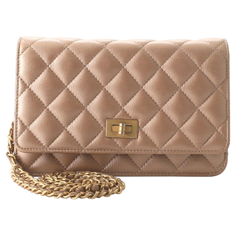 Chanel Reissue 2.55 Wallet on Chain Quilted Metallic Calfskin