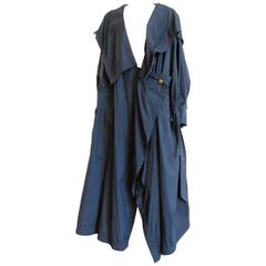 1980's ISSEY MIYAKE Oversized nylon taffeta coat 