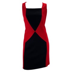 A/I 1997 Gianni Versace Couture - Vestito senza maniche rosso a blocchi di colore