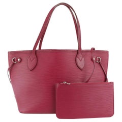 Louis Vuitton Fuchsia Epi Leather Neverfull PM Tote with Pouch 118lv32