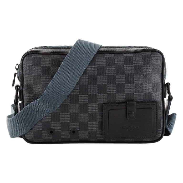 Alpha messenger leather weekend bag Louis Vuitton Blue in Leather