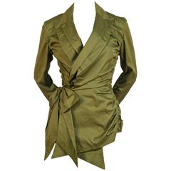 Vintage 1990's JEAN PAUL GAULTIER army green rushed jacket