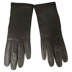 Yves Saint Laurent brown leather gloves