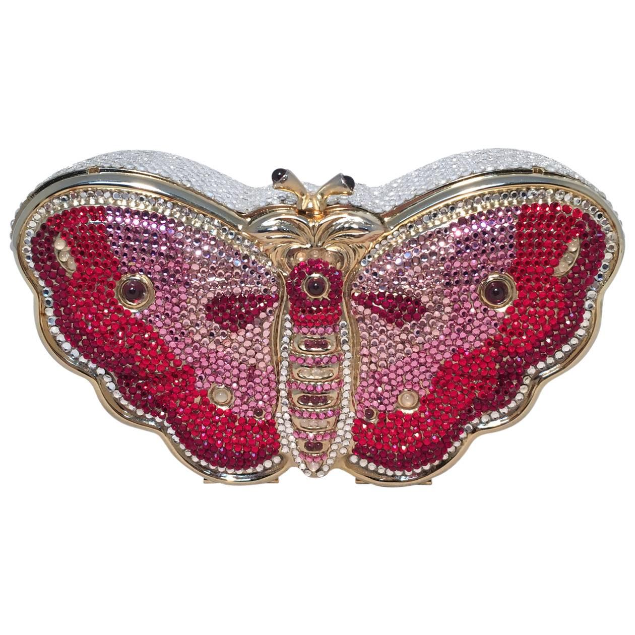 Judith Leiber Swarovksi Crystal Butterfly Minaudiere