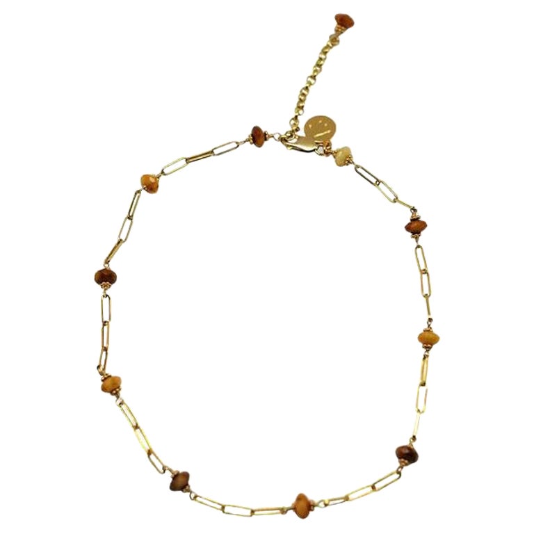 Rock the Chain Yellow Jade Necklace  For Sale