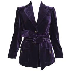 Yves Saint Laurent by Tom Ford Violet velvet safari jacket 9