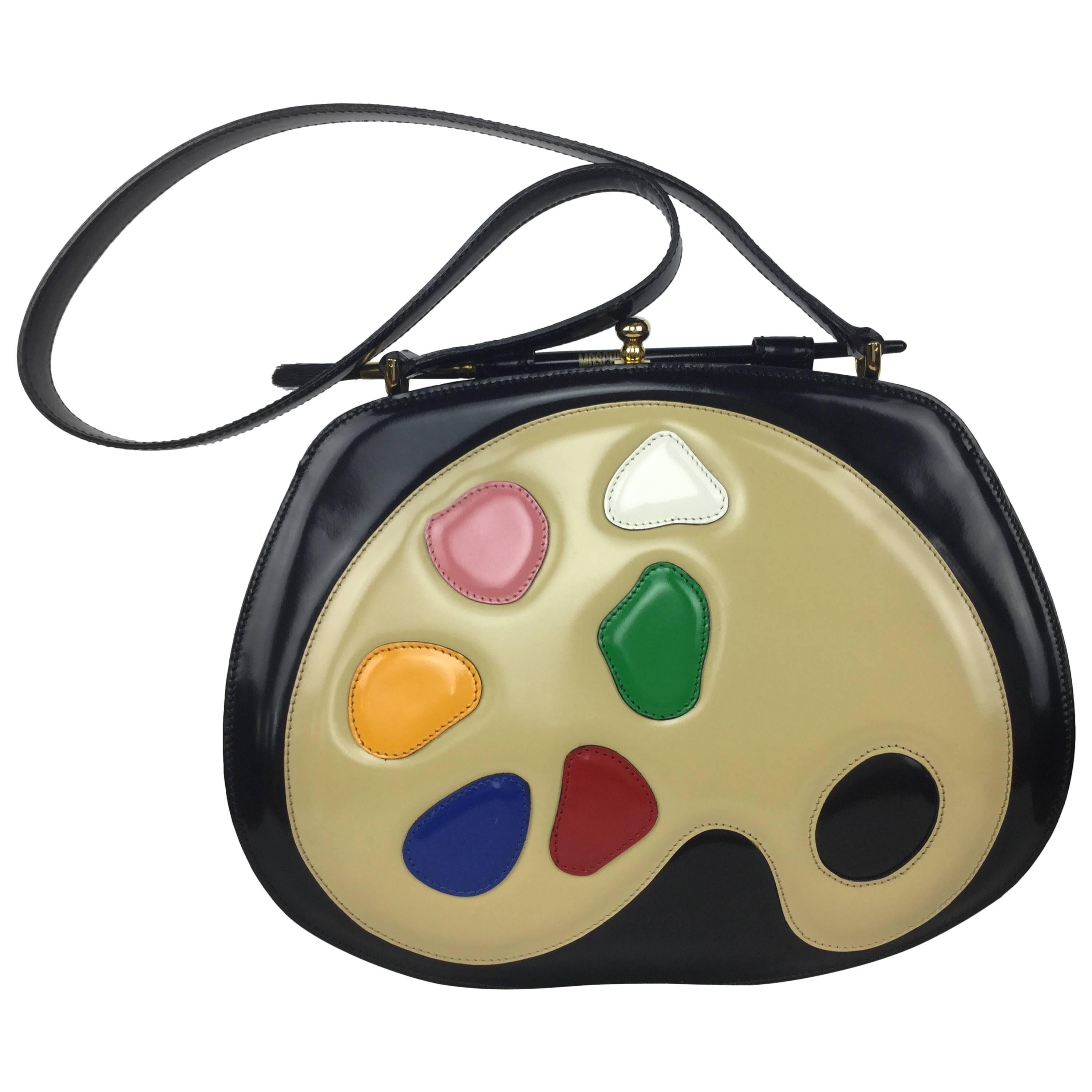 Rare Moschino Artist's Palette Handbag. 1990's.