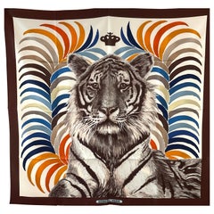 Hermes Scarf Tigre Tiger Royal Double Face Reversible scarf 90