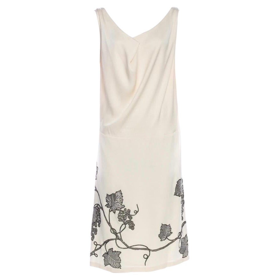  Alexander McQueen 2007 Vintage GREEK GODDESS Silk Dress with Grape Appliqué 44 For Sale