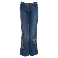 Roberto Cavalli Floral Sequin Embellished Jeans from Art Collection size S