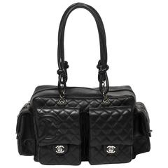 Cambon Reporter Black Quilted Leather