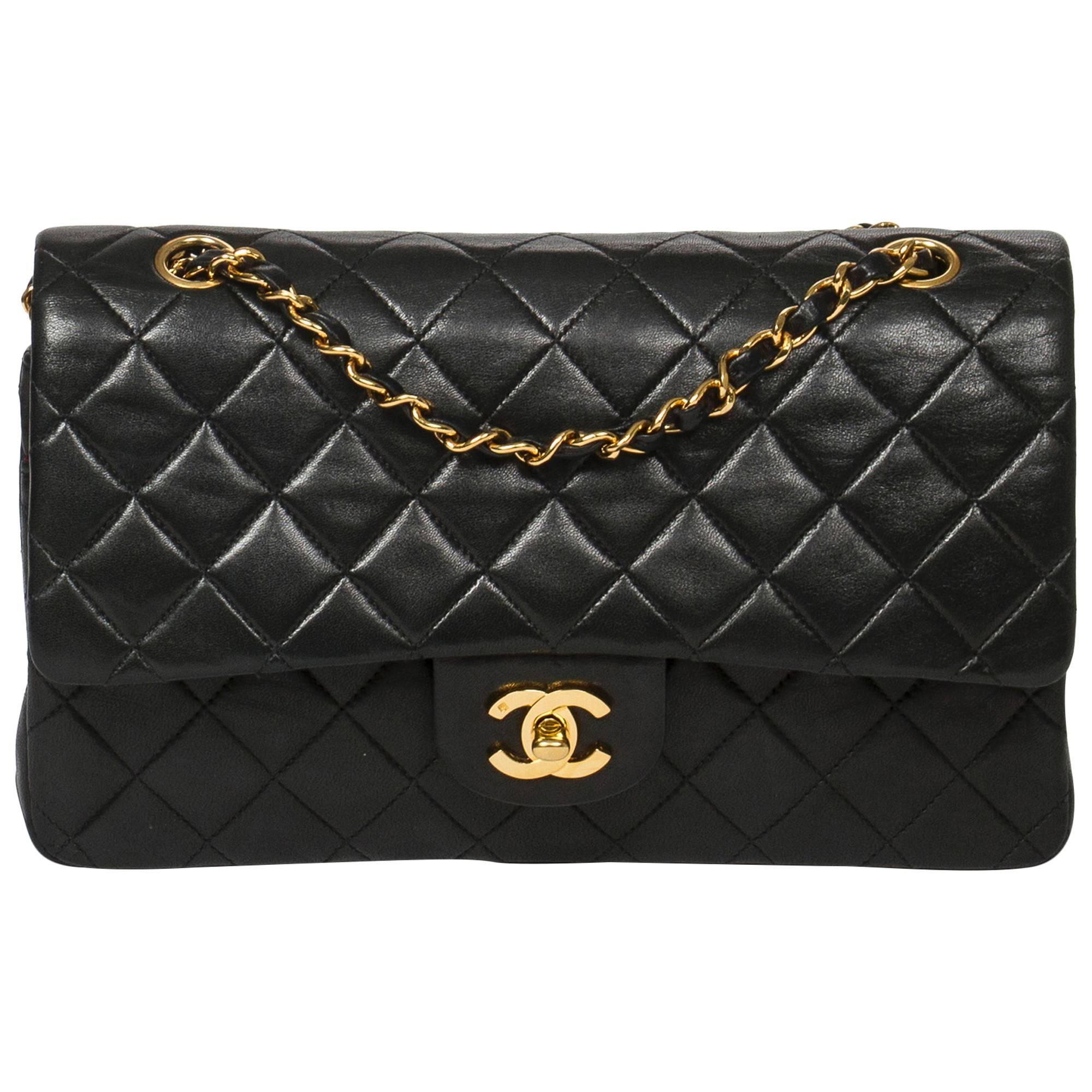 Classic Double Flap Black Quilted Leather
