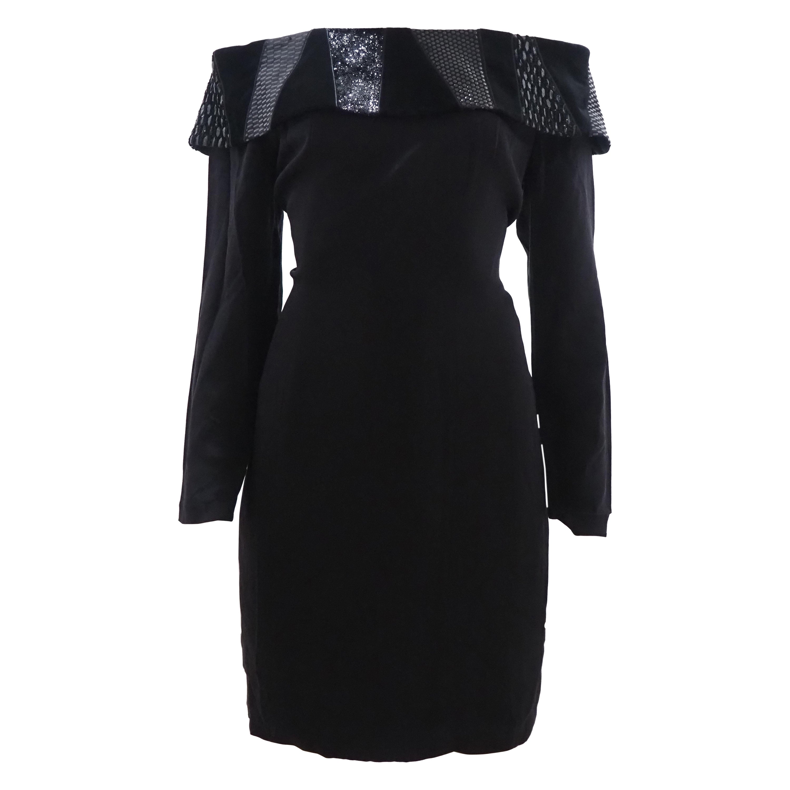 Louis Féraud black dress For Sale