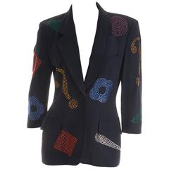 Retro Moschino Couture Rhinestone Studded Blazer