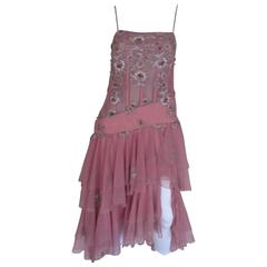 Pierre Cardin pink beaded cocktail dress 12