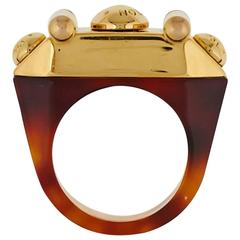 Louis Vuitton Resin Lock Me Band - Gold-Plated Band, Rings