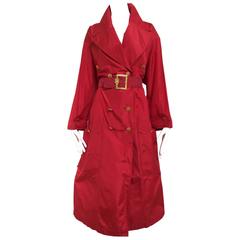 80s Red CHANEL trench coat