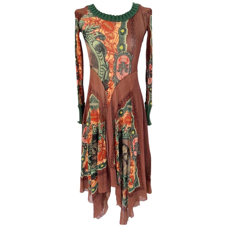 Robe vintage Jean-Paul Gaultier avec tatouage de banquier ( 1996) En vente sur 1stDibs