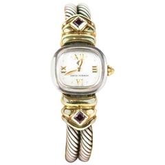 David Yurman Dual Cable Gold and Silver Bangle Watch
