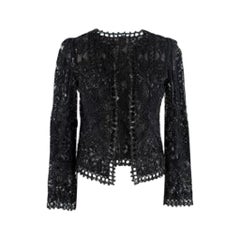 Giacca cropped nera con paillettes impreziosita da trasparenze