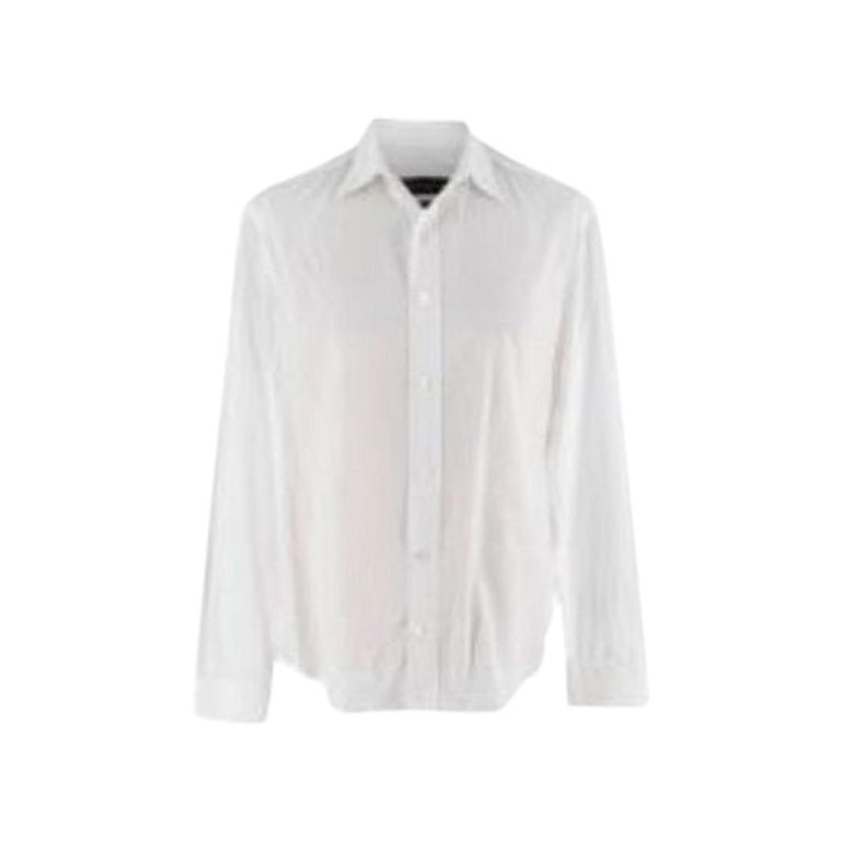 Weißes Hemd aus weißer Baumwolle mit schlankem Ausschnitt im Angebot bei  1stDibs