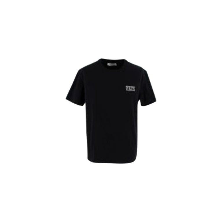 Black Cotton T-Shirt with Logo