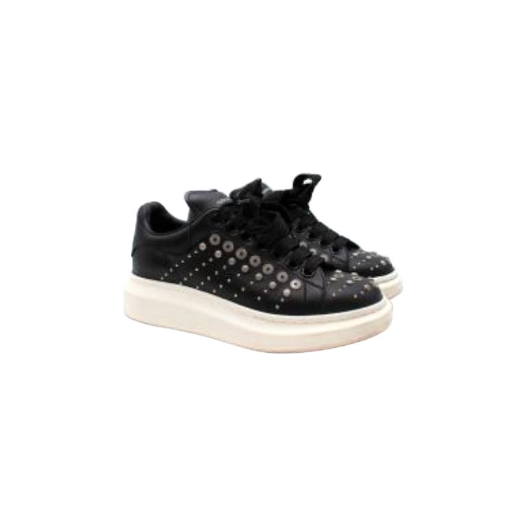 Black leather studded Larry trainers For Sale