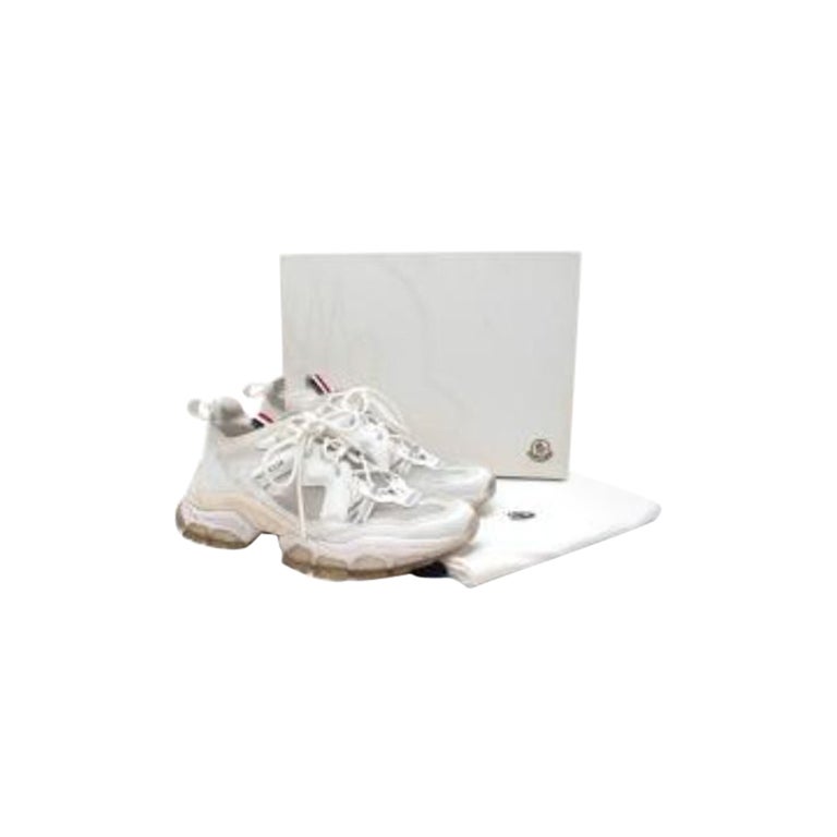 White Mesh & Leather Leave No Trace Mid Sneakers For Sale