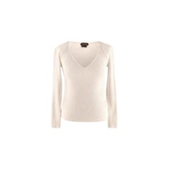 Ivory Ribbed Knit Long Sleeve Top