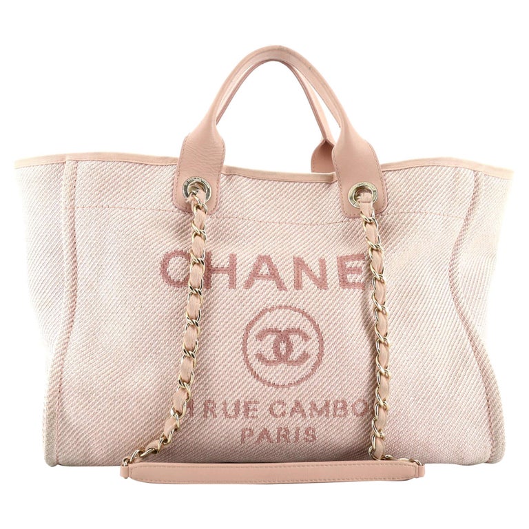 Chanel Deauville Medium shopping tote beige tweed