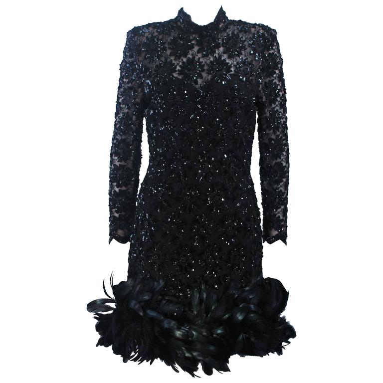 cocktail dress with feathers