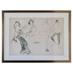Retro Marcel Vertes Lithograph Dancers Signed Numbered Vincent Price Collection 60s 