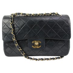 Chanel Black Quilted Lambskin Small Classic Double Flap GHW 1CC420