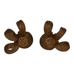 Vintage French Talosel Swirl Earclips