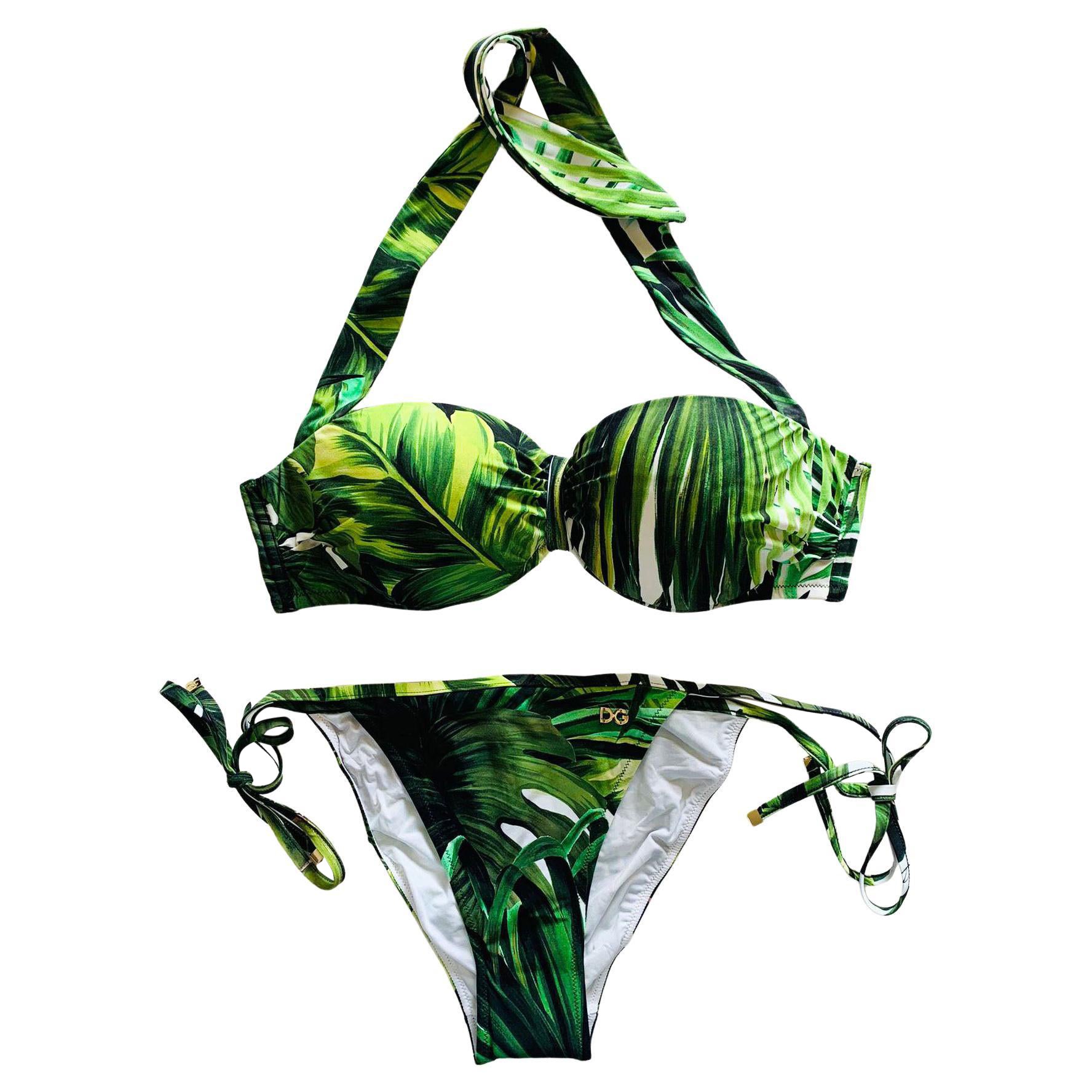 Maillot De Bain Bikini Dolce & Gabbana - Taille XL (46IT) - Noir Rouge Rose à Fleurs - Neuf Avec Étiquettes