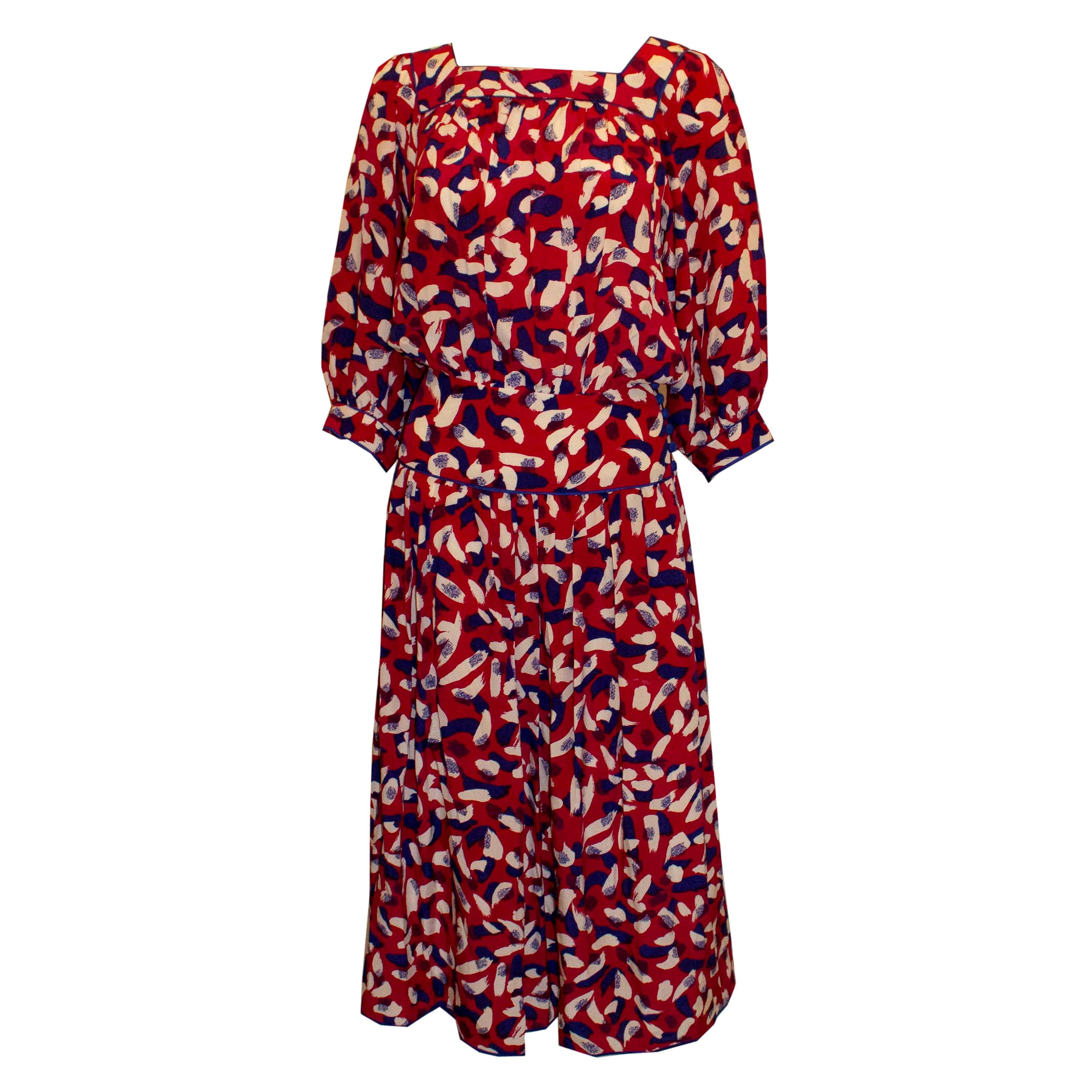 Vintage Anna Belinda Oxford Silk Dress For Sale