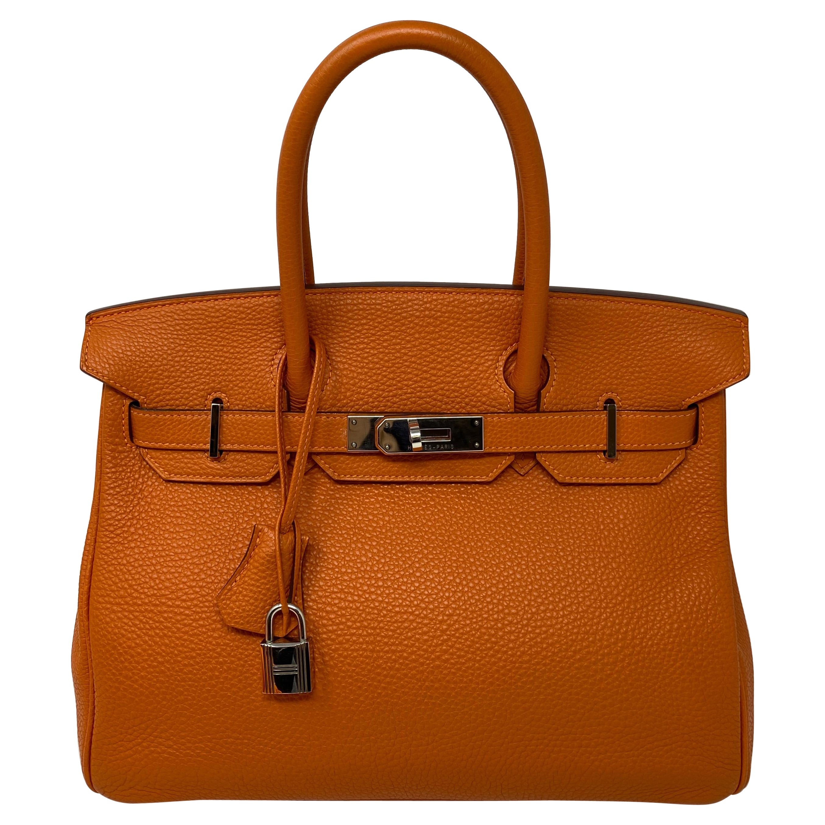 Hermes Orange Birkin 30 Bag at 1stDibs