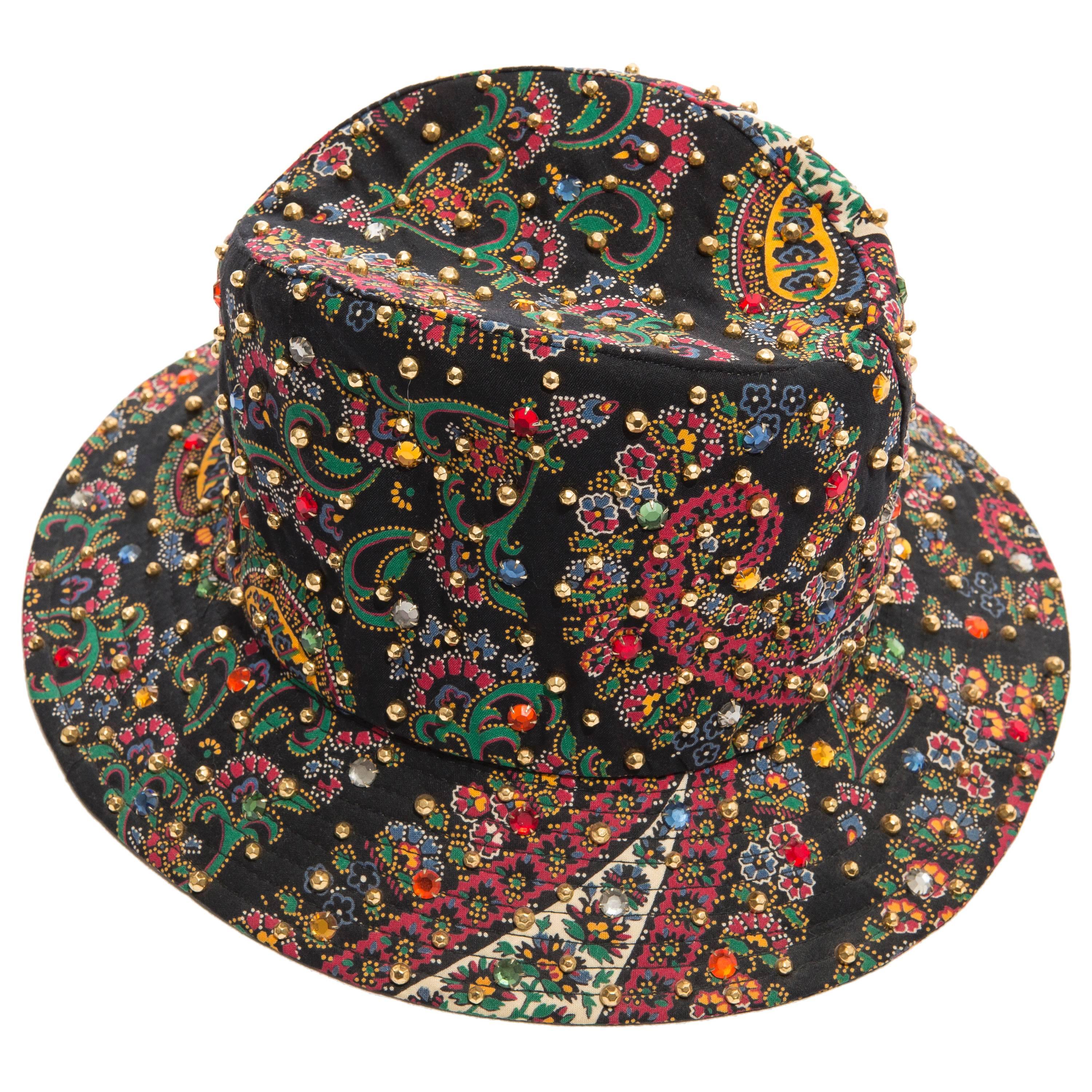 Adolfo Realites Fedora Hat With Prong Set Swarovski Crystals, Circa 1960's