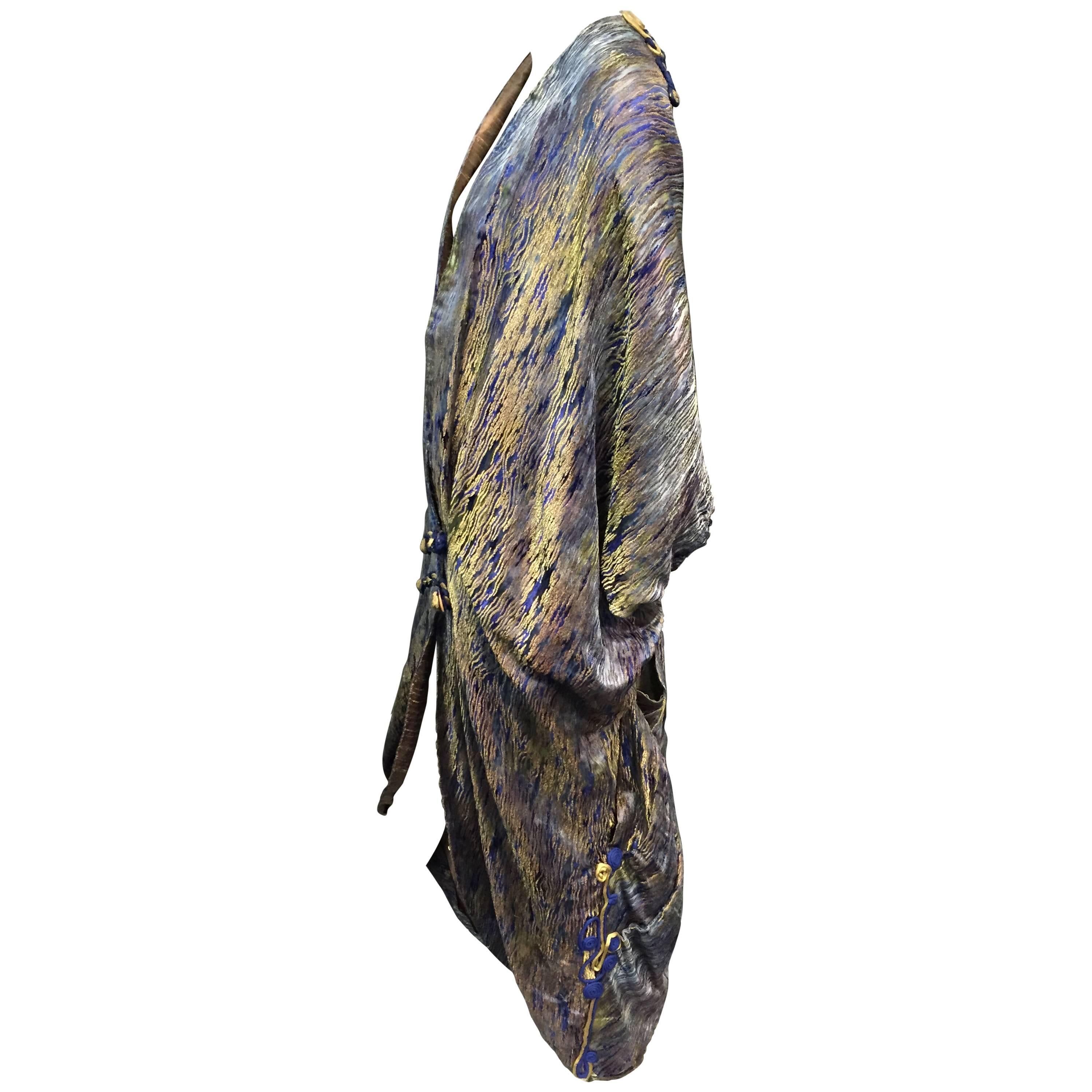 1920s Extraordinary Lamé Brocade Cocoon Coat with Braid Work Embellishment For Sale at 1stDibs