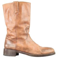 MAISON MARTIN MARGIELA Size 10.5 Rust Brown Leather Workman Boots