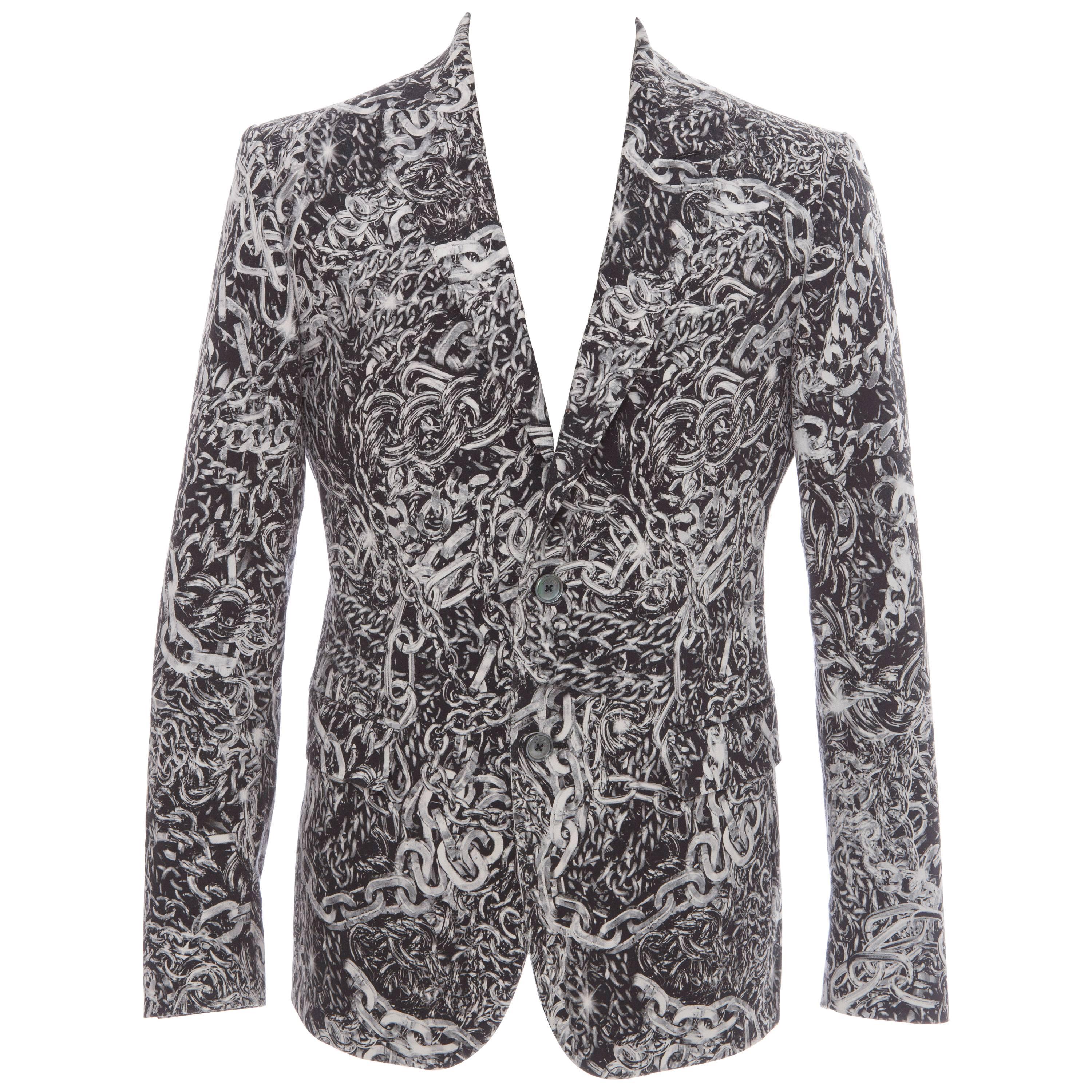 Moschino Men's Cotton Chain Print Blazer, Spring 2013 For Sale at 1stDibs