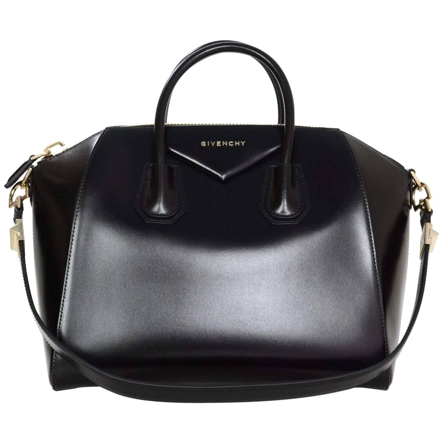 givenchy black shiny calfskin medium antigona black shw at 1stdibs givenchy black shiny calfskin medium antigona black shw at 1stdibs