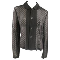 Comme Des Garcons Black Perforated Peter Pan Collar Jacket