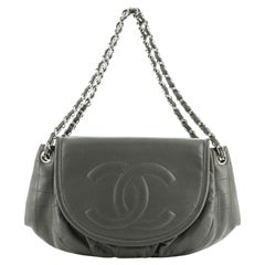 Chanel Timeless Half Moon Flap Bag Caviar Large Exterior Material: Leathe