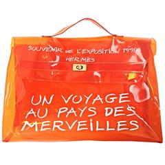 MINT condition. Hermes a rare transparent Vintage orange vinyl Kelly bag