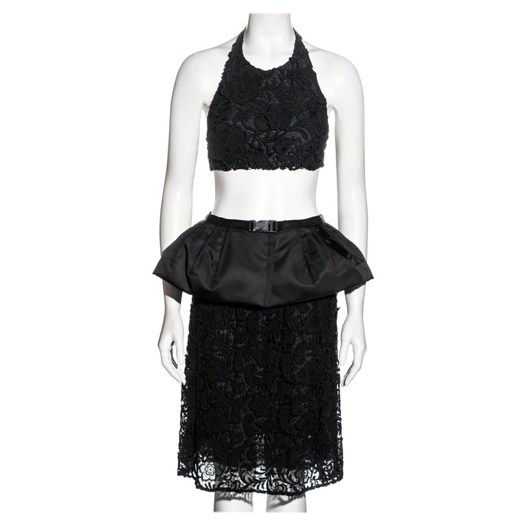 Prada by Miuccia Prada black lace evening ensemble, fw 2008 For Sale at ...