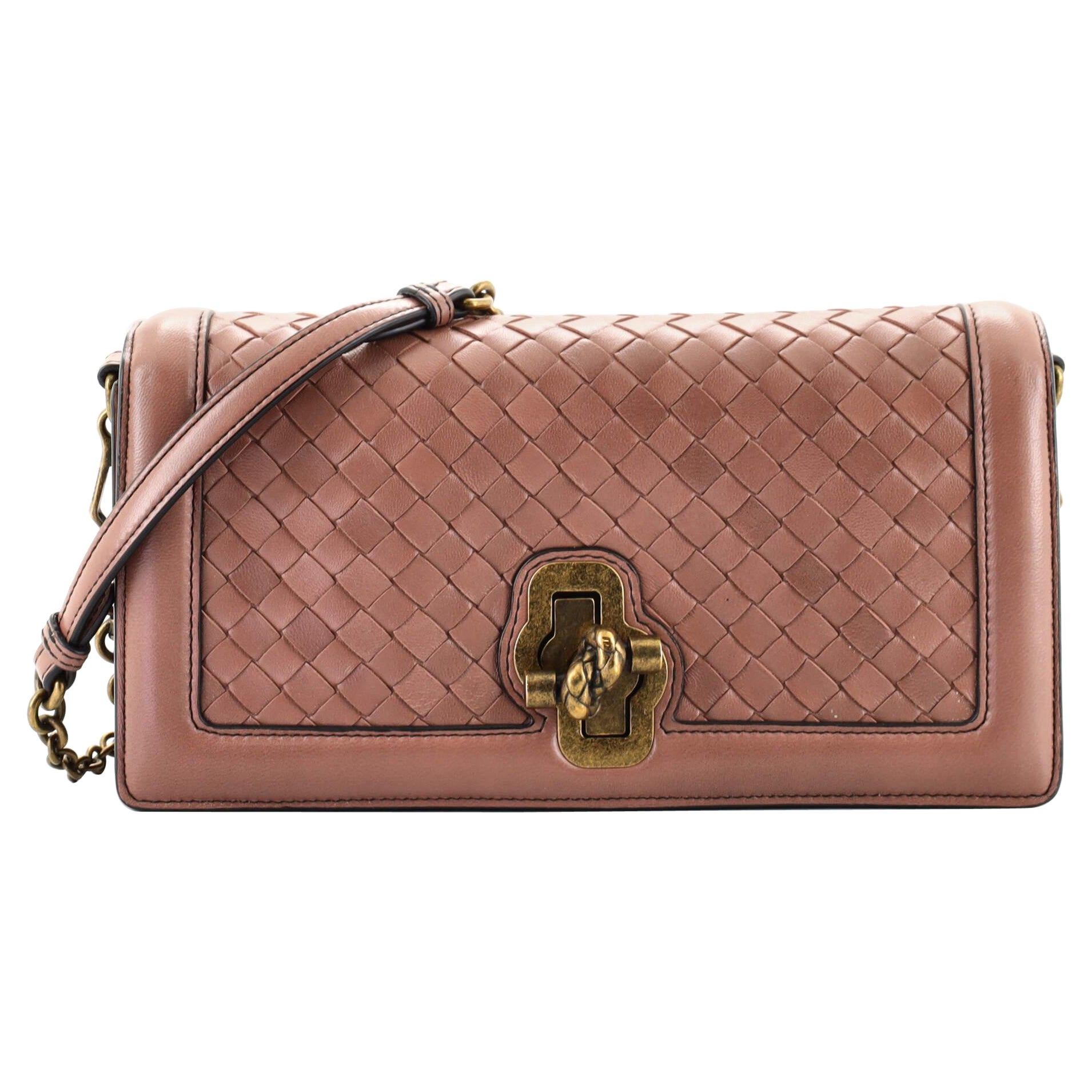 BOTTEGA VENETA Knot intrecciato leather clutch